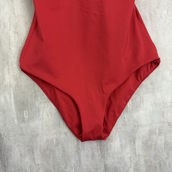 Becca by Rebecca Virtue One Piece Swimsuit Sz S Red Cutout Back Non Padded Beach - Picture 3 of 16